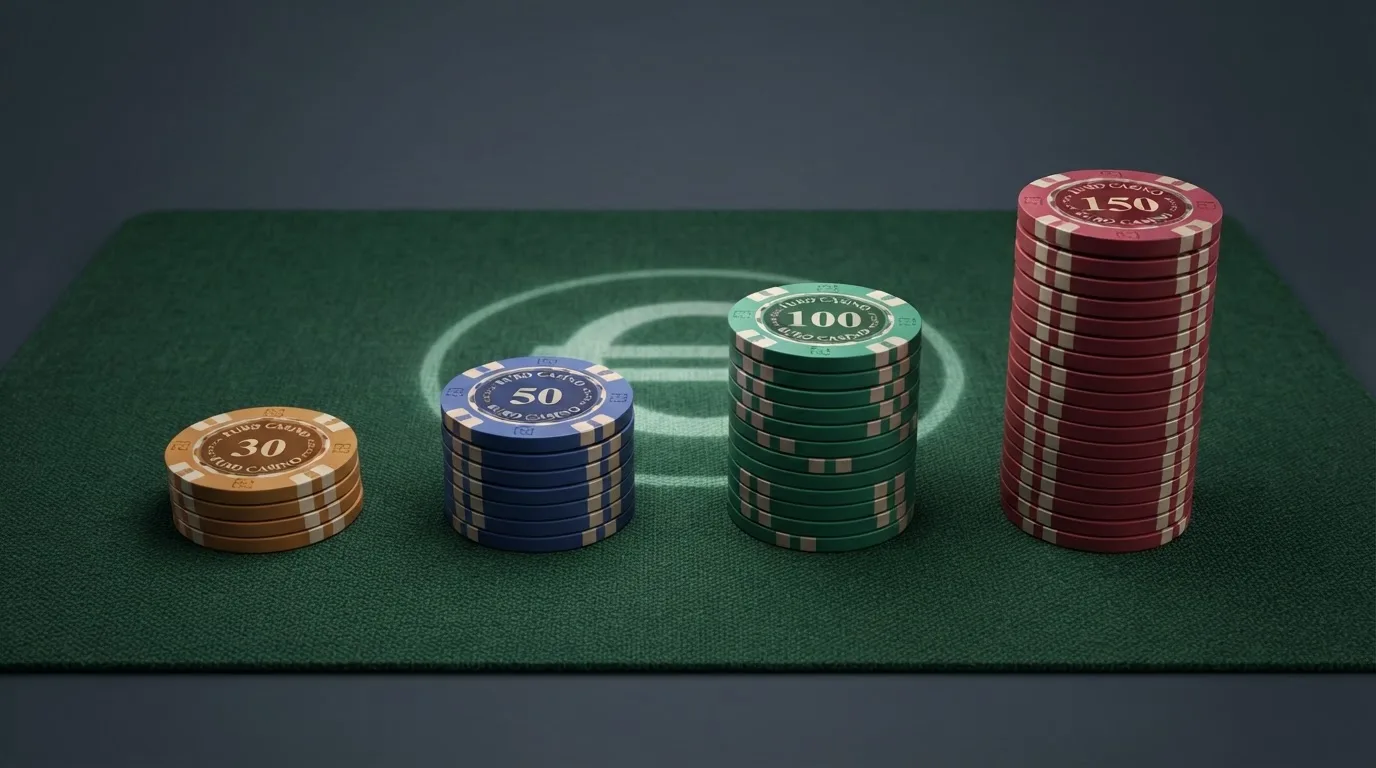 Una tabla con los logotipos de los 10 casinos españoles analizados y las condiciones de sus ofertas sin depósito destacadas en color