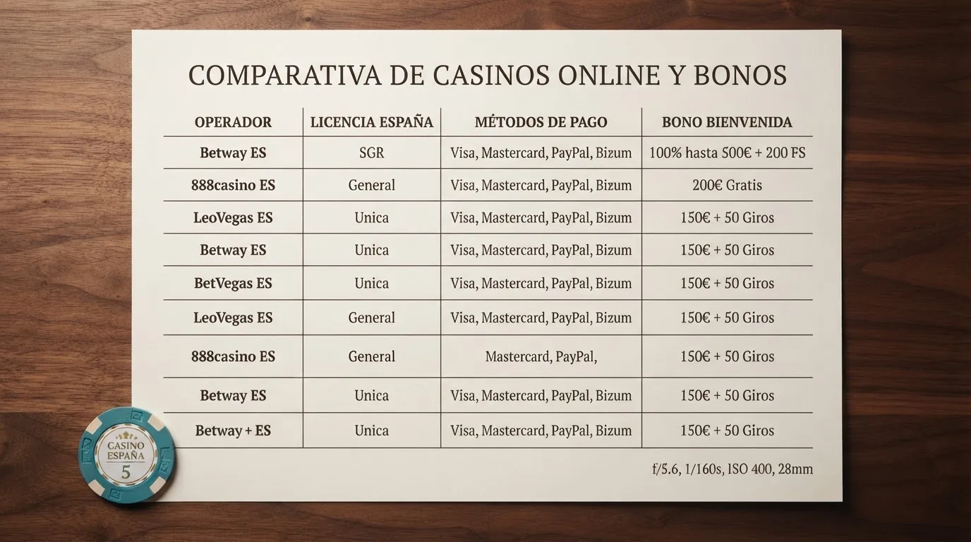 Una tabla comparativa con los logotipos de los principaes casinos cripto que acepan USDT, ordenados por puntuación